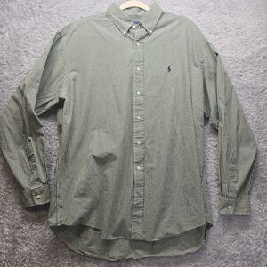 Ralph Lauren Blake Mens Green Gingham Plaid Shirt XL Longsleeve Cotton Preppy